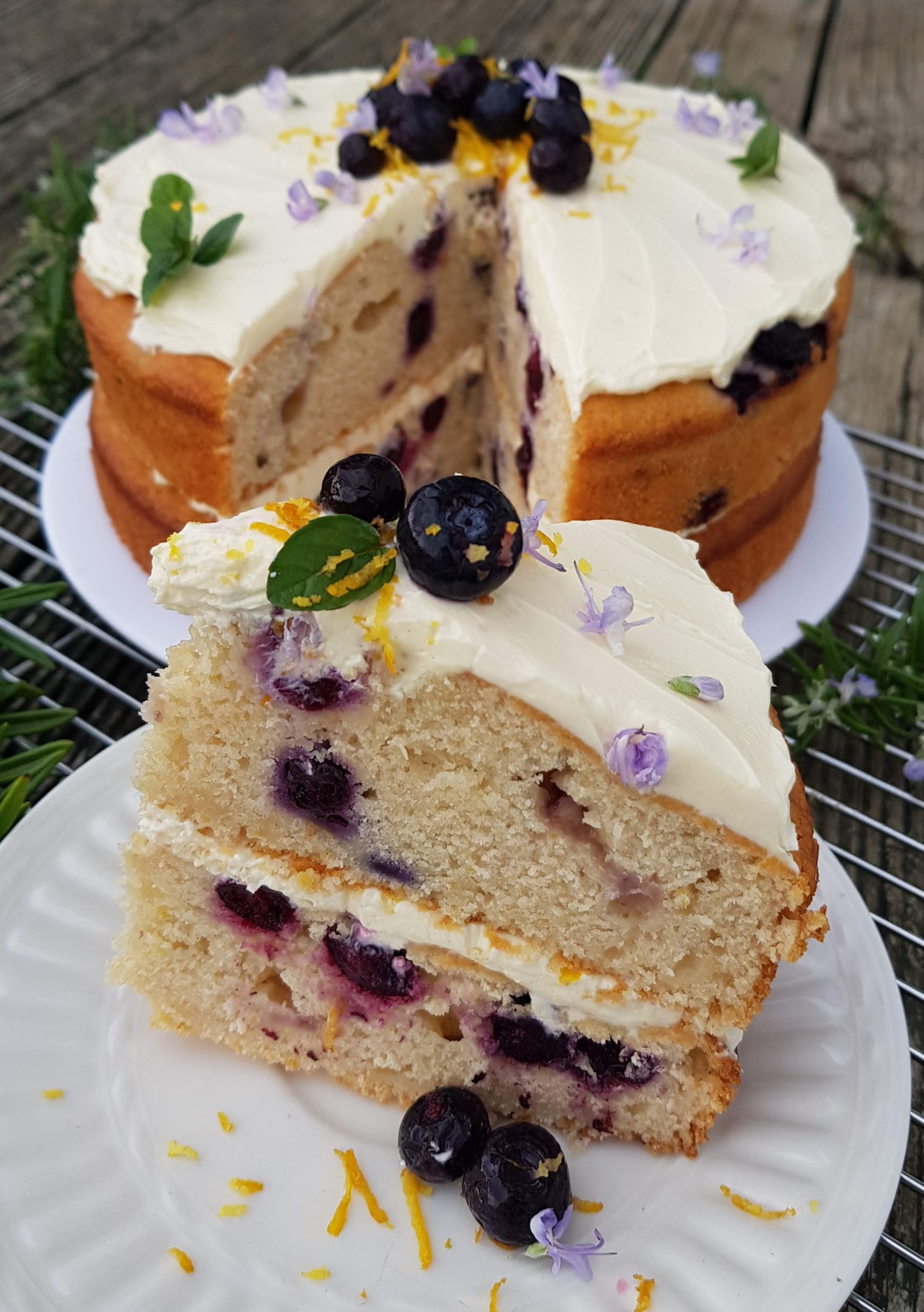 Lemon Blueberry Buttermilk Cake