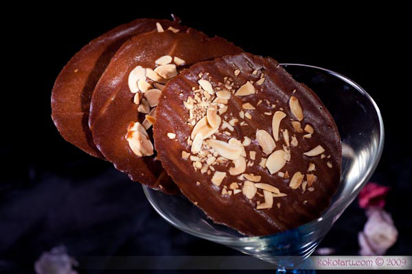 Chocolate almond tuiles